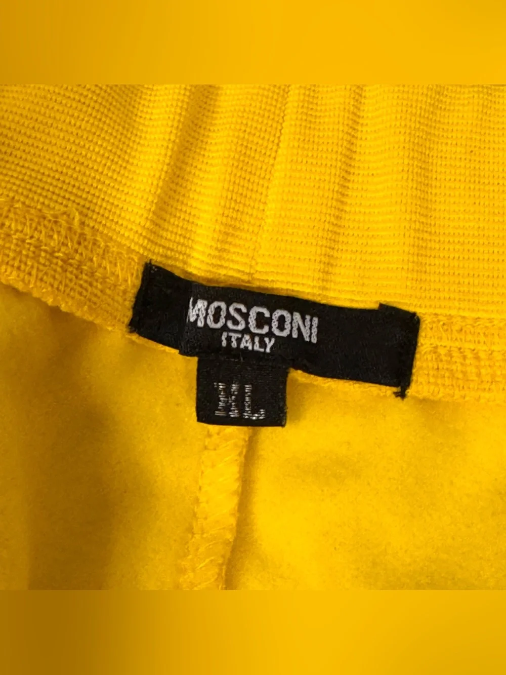 Yellow Athletic Shorts - Size XL (Mosconi Italy Print)